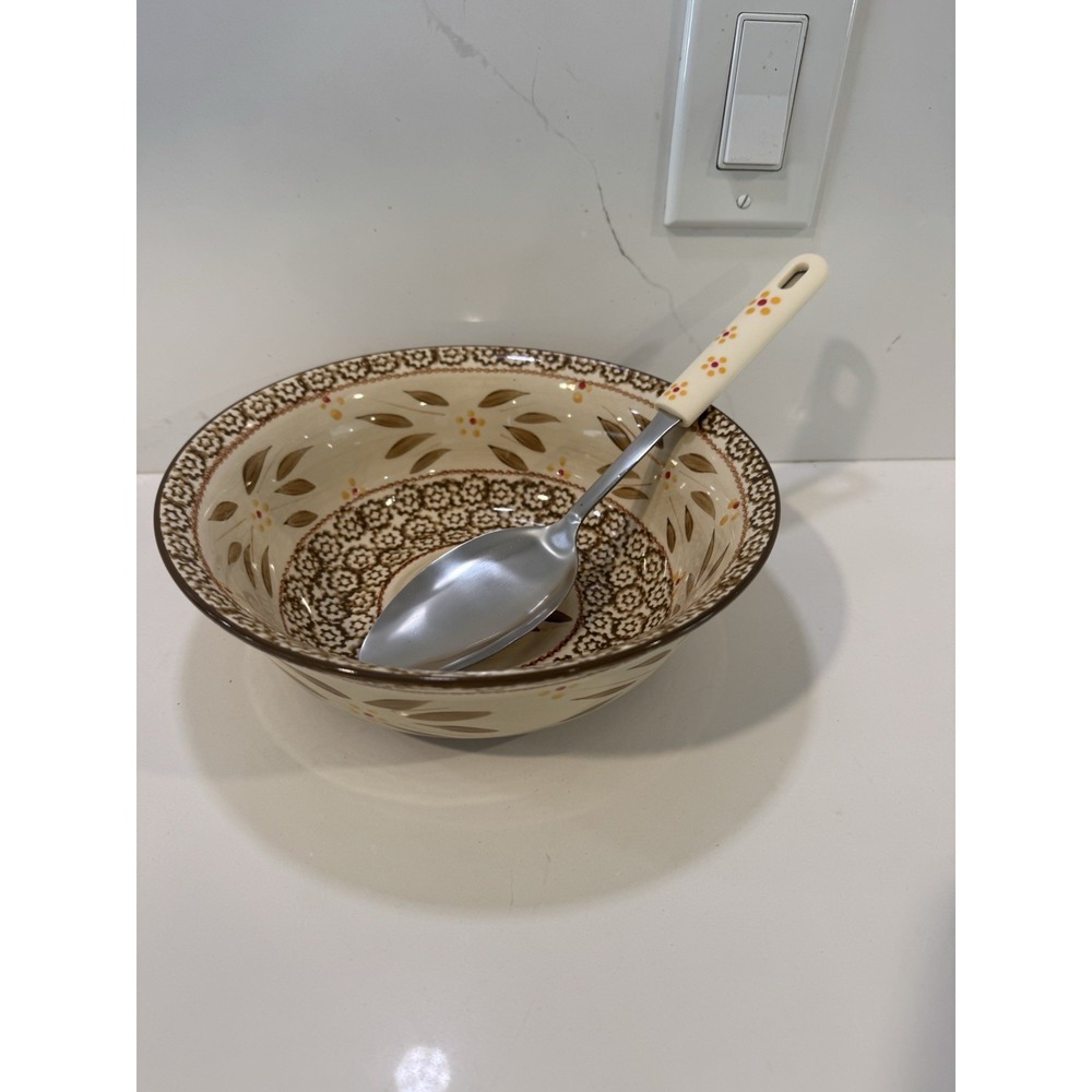 Temptations Old World Serving Bowl & Spoon  2Qt Vintage